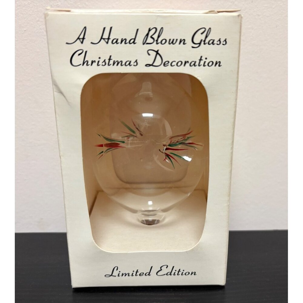 Hand Blown Glass Christmas Ornament By Glass Art St. Joseph Mich. Ltd. Edition